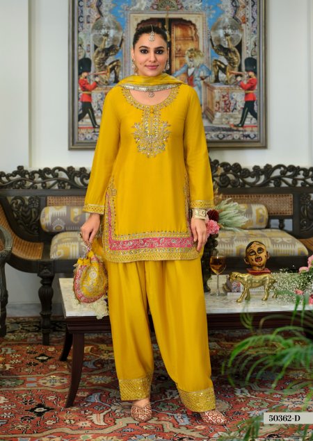 D 50362 D By Zaveri Chinon Beats Work Readymade Suits 